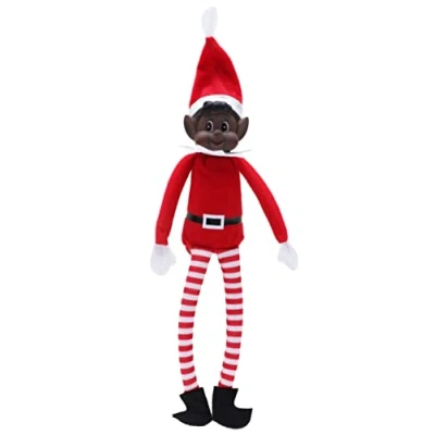 Image of Toyland® Elves Behavin Badly 12 Inch Black Elf Soft Toy With Long Legs, Body &amp; Vinyl Head Around The World Christmas Novelty Toys