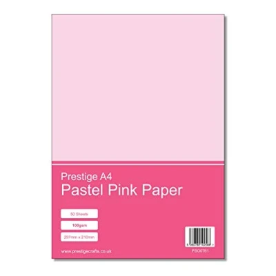 Image of Prestige A4 Pastel Pink 100gsm Paper x 50 Sheets per Pack