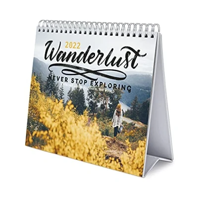 Image of Grupo Erik Official Wanderlust Calendar 2022 Desktop Travel Desk 12 Month Planner,Wanderlust White,CS22010