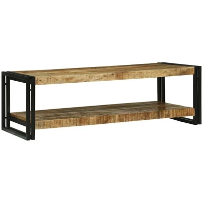 Image of vidaXL Coffee Table 120x50x38 cm Solid Wood Rough Mango