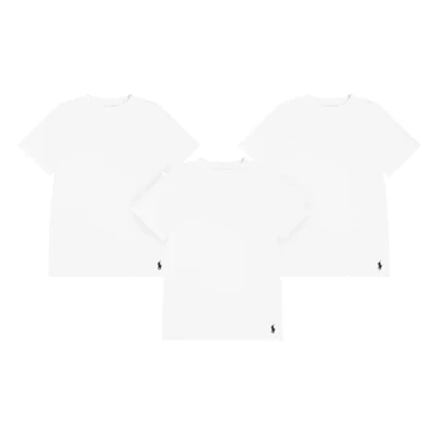 Image of POLO RALPH LAUREN Boys&#039; Multi Pack T Shirt Undershirt, White 3 Pack, S