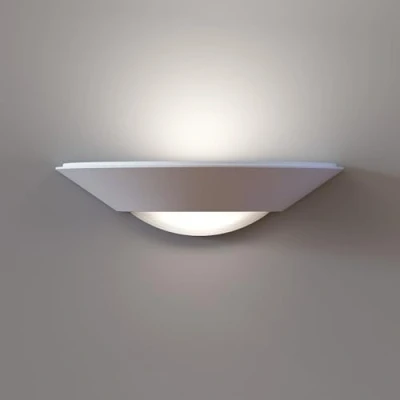 Image of LightHub Half Moon Modern Up Gypsum Plaster Indoor Paintable Wall Washer Uplight E27 (ES) Sconce Light Fitting White (No Led Bulb)