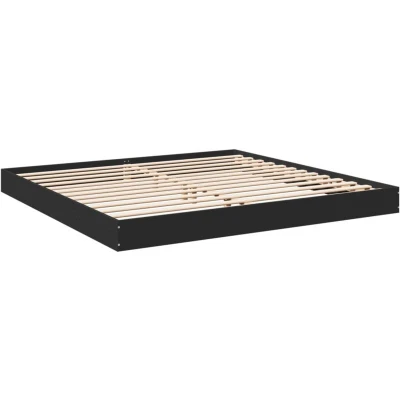 Image of vidaXL Bed Frame without Mattress Black 180x200 cm Super King Engineered Wood