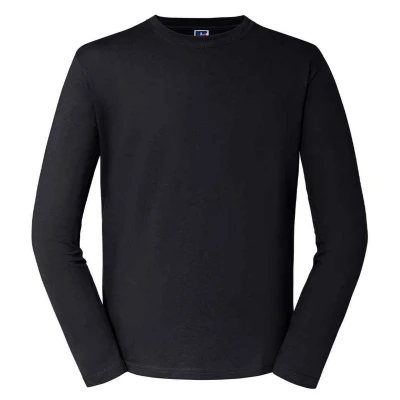 Image of Russell Athletic Unisex Adult Classic Long Sleeved T Shirt (Black) Size Medium