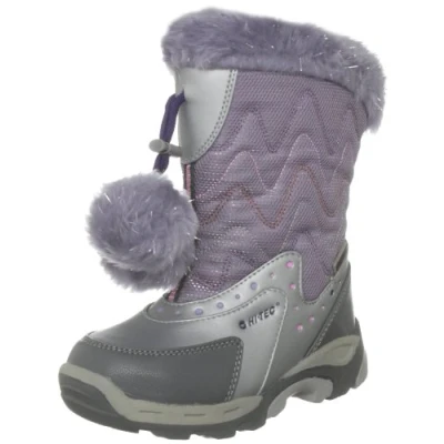 Image of Hi Tec Girls Heavenly Snow Boots, Silver/Purple, 10 UK Child