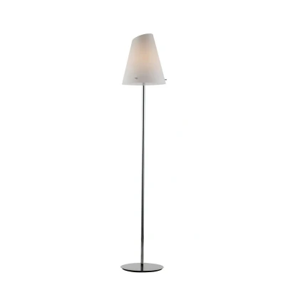 Image of ERMES Floor Lamp with Tapered Shade White black 31x165cm