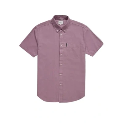 Image of Ben Sherman Mens Big Size Short Sleeved Oxford Shirt 2Xl 5Xl in Grape 4XL