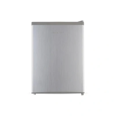 Image of Cookology MFR67SS Small Table Top Mini Fridge 67 Litre Capacity, Reversible Door, Adjustable Temperature Control and Legs with Chiller Box In Silver