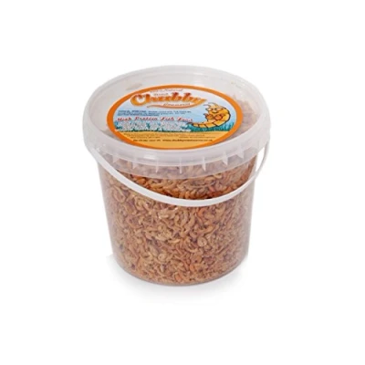 Image of Chubby Mealworms Dried Gammarus Shrimp (1L Tub), Siberian Shrimps for Fish, High Protein Shrimp, Ideal Koi &amp; Aquarium Fish Food, Food Pond Fry, Reptiles, Young Turtles Terrapins