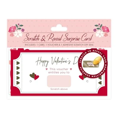 Image of Eurowrap Make Your Own Scratch Card, and Reveal Surprise Card For Valentines Day Personalise Gift Love