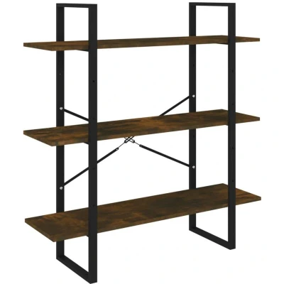 Image of vidaXL Book Cabinet Smoked Oak 100x30x105 cm Engineered Wood