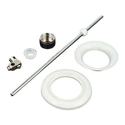 Image of tecuro Pull Rod Eccentric for Drain and Overflow Set Washbasins Length 187 mm Diameter 5 Ball 12 Brass Chrome Plated 12071