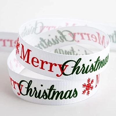Image of Italian Options Merry Christmas Ribbon 16mm x 5m White