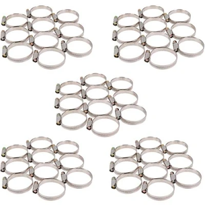 Image of Jubilee Hose Pipe Clamps Clips Air Water Fuel Gas 50pc Stainless Steel 25 40mm