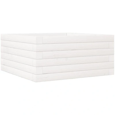 Image of vidaXL Garden Planter White 50x50x23 cm Solid Wood Pine