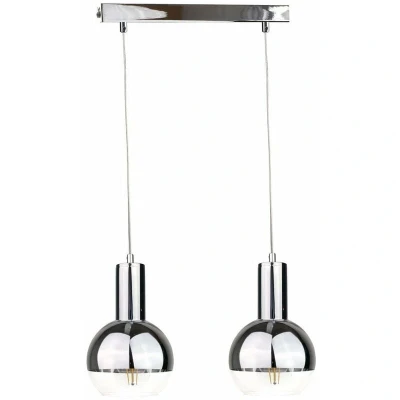 Image of Ice Bar Pendant Ceiling Light Silver, 50cm, 2x E27