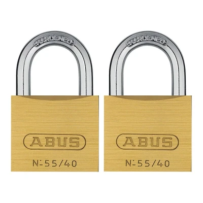 Image of Abus 55/40mm Brass Padlocks Twin Pack