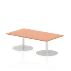 Image of Italia 1400 x 800mm Poseur Rectangular Table Beech Top 475mm High Leg