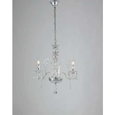Image of 3 Light Chandeliers Chrome, Crystal 60x65cm