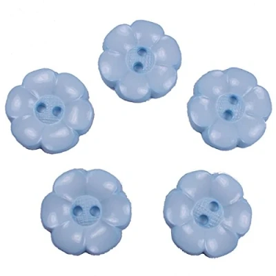 Image of Large Daisy Flower Feature Buttons 38mm Pack of 5 (Pale Blue)