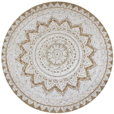 Image of vidaXL Area Rug Braided Jute Printed 150 cm Round