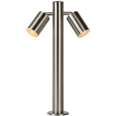Image of Arne LED Modern Bollard Light Outdoor Ø 6,3cm GU10 2x5W 2700K IP44 Satin Chrome