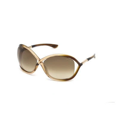 Image of TOM FORD Woman FT0009 Whitney 74F Sunglasses Injected Pink Brown Geometric Normal Shaded