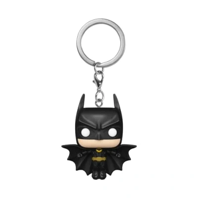 Image of Funko Pop! Keychain: BM 85th Batman (Soaring) 1989 Novelty Keyring Collectable Mini Figure Stocking Filler Gift Idea Official Merchandise Movies Fans Backpack Decor