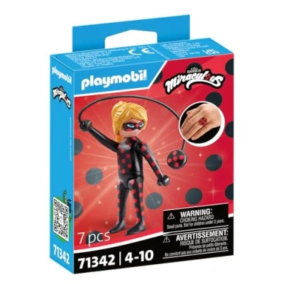 Image of Playmobil 71342 Miraculous: Antibug, Tales of Ladybug and Cat Noir, collector’s item, gifting toy fun imaginative role play, playsets for children ages 4+
