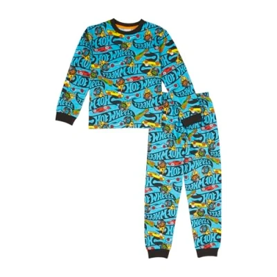 Image of Hot Wheels Boys Pyjama Sets Cotton Pyjamas for Official Clothes Car Gifts 8 9 Years Blue
