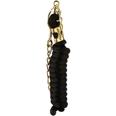 Image of Weaver Leather Poly Lead Rope with Swivel Chain, Black, 8&#039; 6&quot;