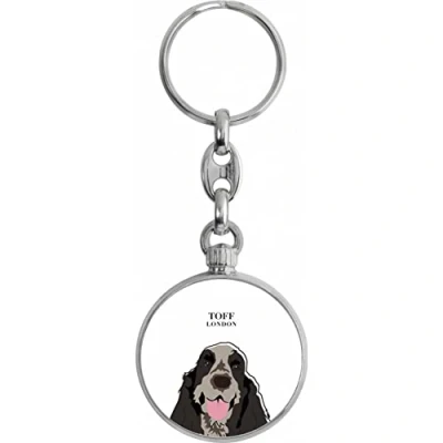 Image of Toff London Grey Cocker Spaniel Dog Head Keyring