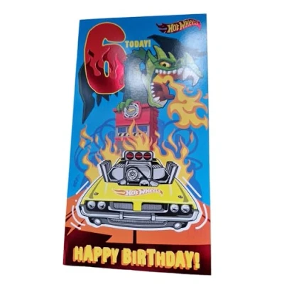 Image of AGE 6 HOT WHEELS BIRTHDAY CARD