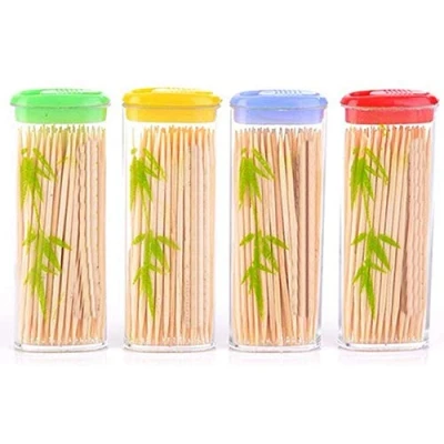 Image of 100approx Wooden Dental Tooth Picks Bamboo Toothpicks Portable Case Oral Hygiene