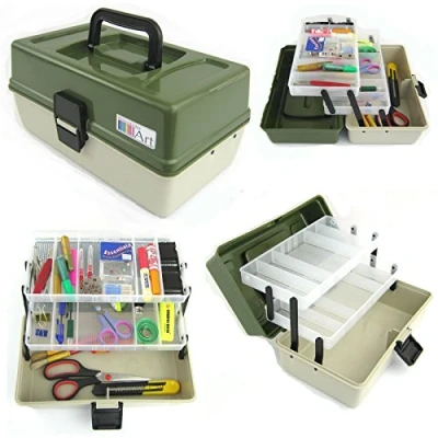 Image of Ace Arts 2 Tray Craft Cantilever Box Sewing Embellishment Beads Paints Art Artist