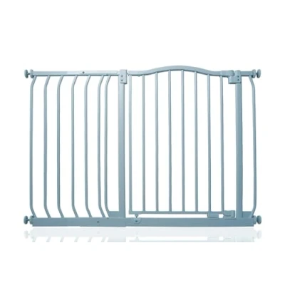 Image of Safetots Curved Top Safety Gate, 107cm 116cm, Matt Grey, Pressure Fit Stair Baby Gate for Doors Hallways and Spaces, Barrier, Easy Installation