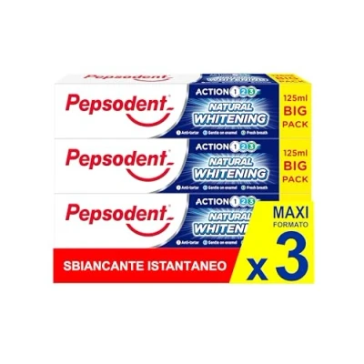 Image of Pepsodent Toothpaste 125 ml Natural Whitening Anti Tartar Big Pack (3 x Pack)
