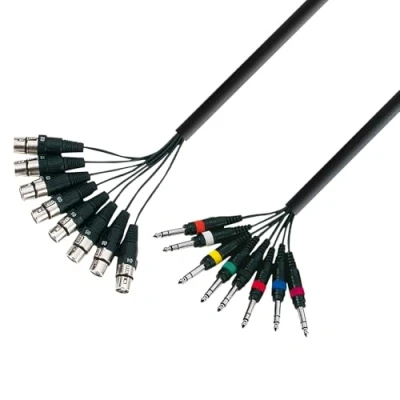 Image of Adam Hall 5m 8 x 6.3mm Jack Stereo to XLR Male Multicore Cable