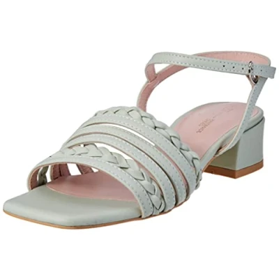 Image of L37 HANDMADE SHOES Women&#039;s Love to The World Heeled Sandal, Green, 3 UK