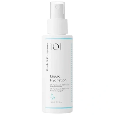 Image of Geek &amp; Gorgeous Liquid Hydration, facial toner spray with 5% panthenol + Natural Moisturising Factors, hydrates soothes all skin types, 110ml