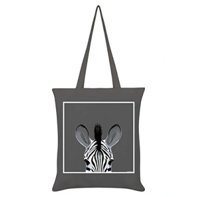 Image of Inquisitive Creatures Zebra Tote Bag Graphite Grey 38 x 42cm