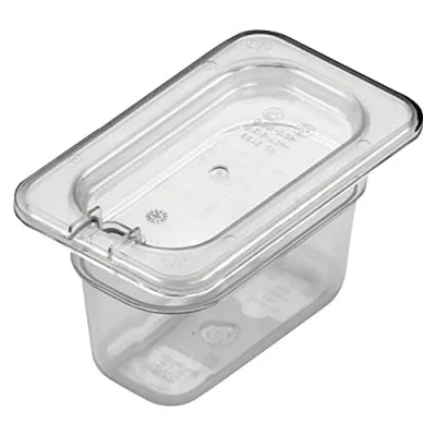 Image of Gastronorm PC 8192 Food Container Service Pan, Polycarbonate Dishwasher Safe BPA Free, 17.6 cm x 10.8 6.5 Ninth Size, Clear