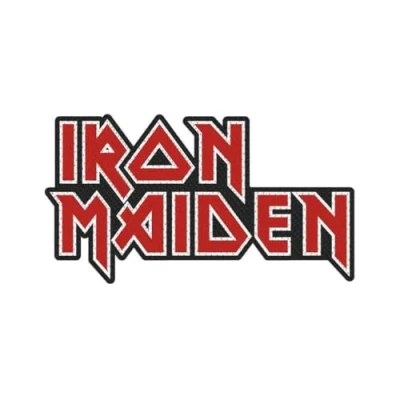 Image of Iron Maiden Woven Patch Logo Cut Out Official Red One Size