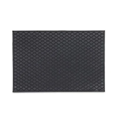 Image of Relaxdays Rubber Doormat 60 x 40 cm Floor Mat made of 100% Anti Slip Welcome for Indoor &amp; Outdoor Use, Door Mat, Black