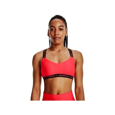 Image of Under Armour Womens Medium Support Crossback Sports Bra Top Beta/Black XS