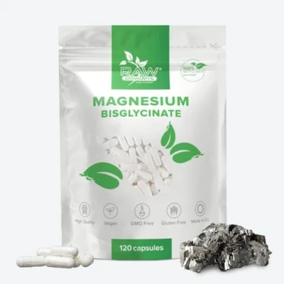 Image of Magnesium Glycinate 1000mg of 120 High Strength Capsules Providing 200mg Elemental Per Serving Vegan Supplement Nervous System and Immune Support