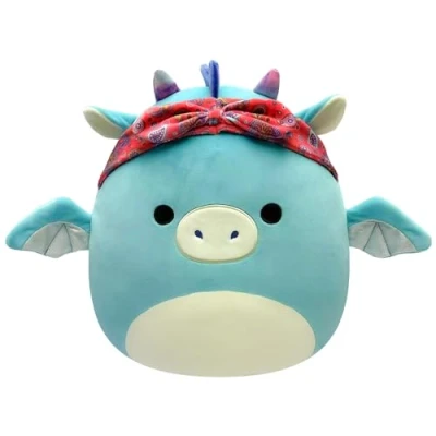 Image of Squishmallows SQCR04125 Dark Teal 7.5&quot; Dragon Add Tatiana to Your Squad, Ultrasoft Stuffed Animal Toy, Official Kellytoy Plush