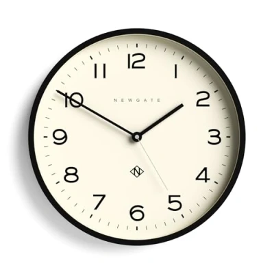 Image of NEWGATE® Echo Number Three a modern wall clock with minimalist graphic dial and contemporary straight cut case. (Black)