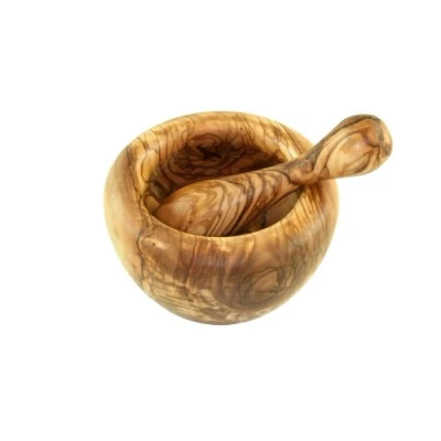 Image of D.O.M. Die Olivenholz Manufaktur Mortar 14 cm, Wood, Polished, Olive Wood