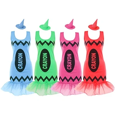 Image of Ladies Pink Crayon Fancy Dress Costume Large Glitz &amp; Glitter Perfect For World Book Day School Week Teacher